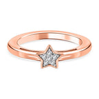 Diamond Ring in Rose Gold Overlay Sterling Silver