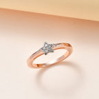 Diamond Ring in Rose Gold Overlay Sterling Silver