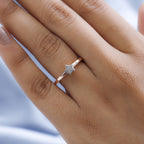 Diamond Ring in Rose Gold Overlay Sterling Silver