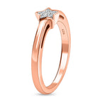 Diamond Ring in Rose Gold Overlay Sterling Silver