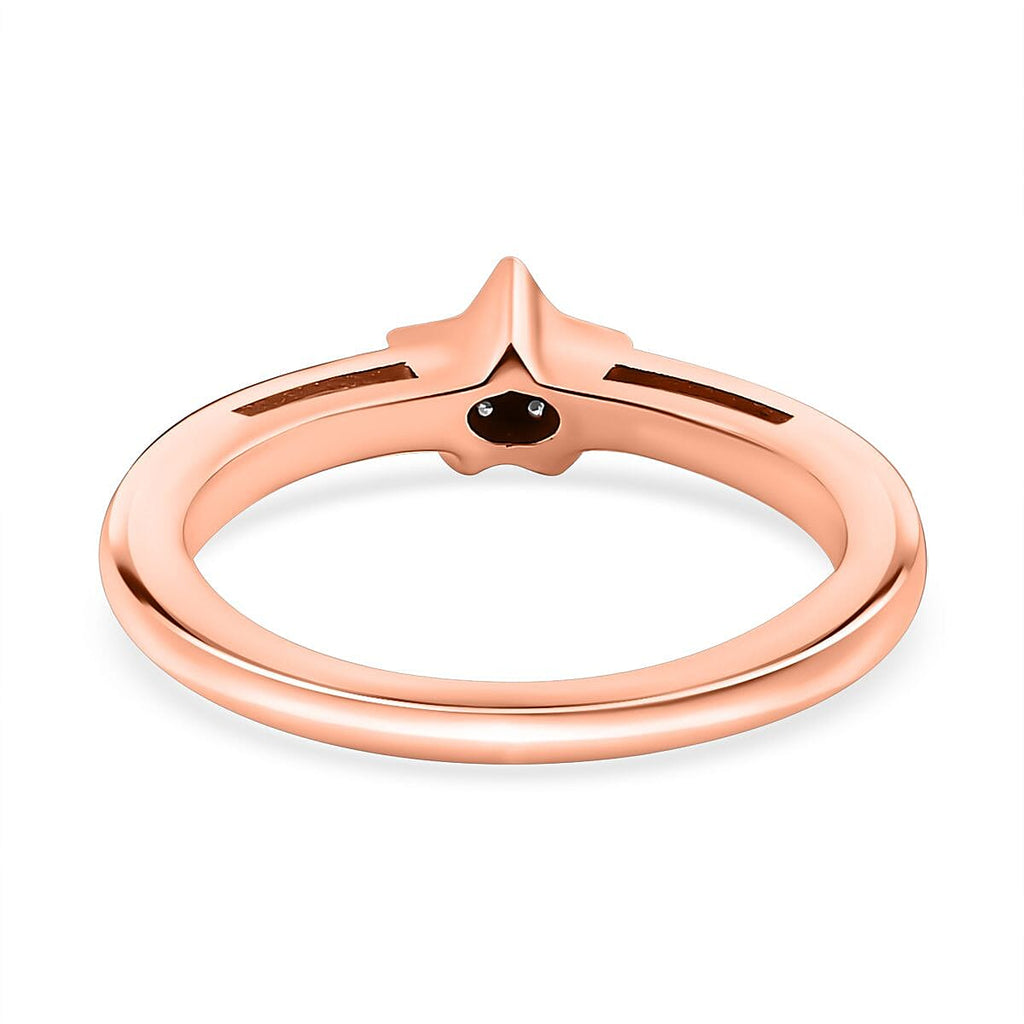 Diamond Ring in Rose Gold Overlay Sterling Silver