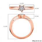 Diamond Ring in Rose Gold Overlay Sterling Silver