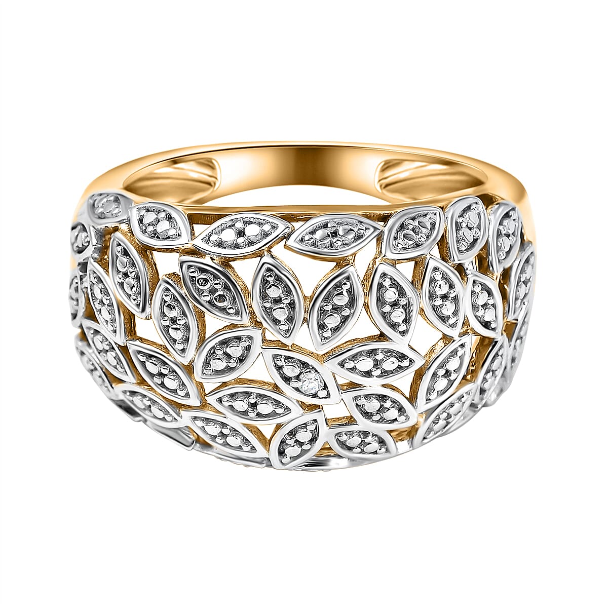 White Diamond Ring in 18K Vermeil YG Plated Sterling Silver 7620525 0