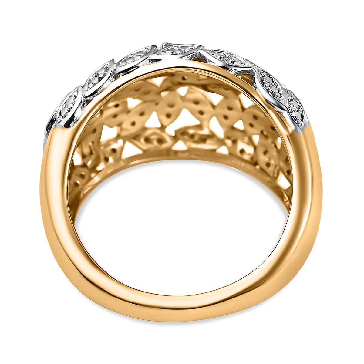 White Diamond Ring in 18K Vermeil YG Plated Sterling Silver 7620525 4