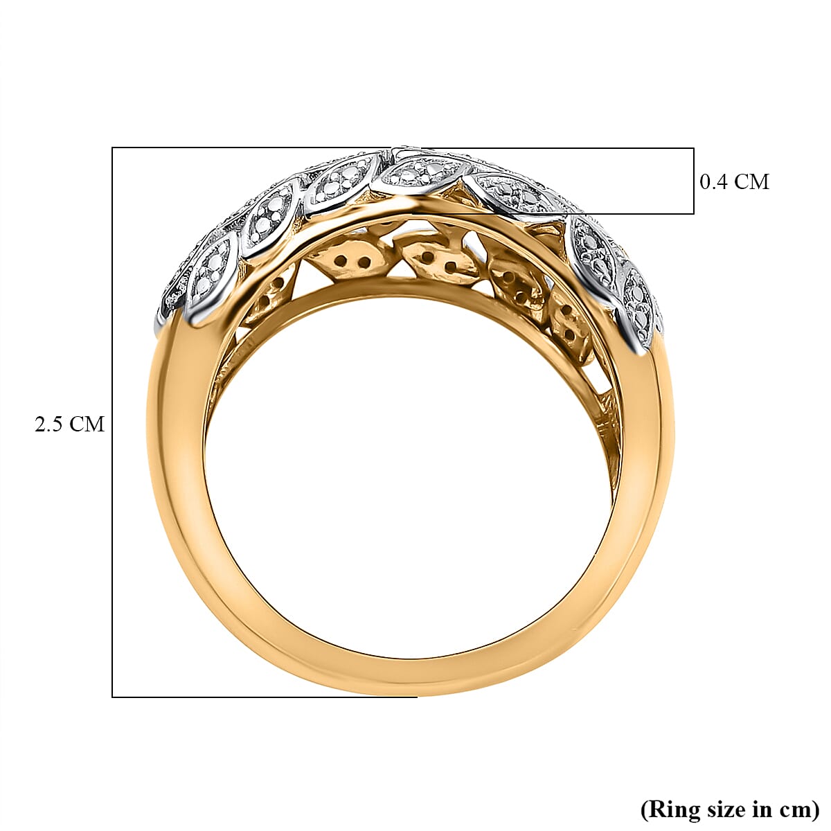 White Diamond Ring in 18K Vermeil YG Plated Sterling Silver 7620525 5