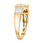 White Diamond  Ring in Vermeil YG Sterling Silver 0.298  Ct.