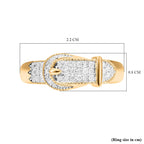 White Diamond  Ring in Vermeil YG Sterling Silver 0.298  Ct.