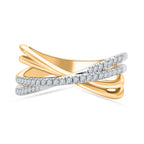 White Diamond Ring in Vermeil YG Sterling Silver