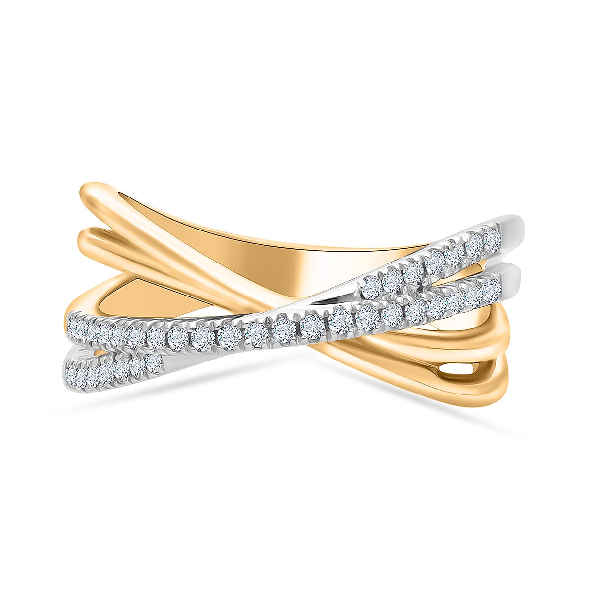 White Diamond Ring in Vermeil Yellow Gold Sterling Silver 7993985 0