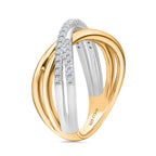 White Diamond Ring in Vermeil YG Sterling Silver
