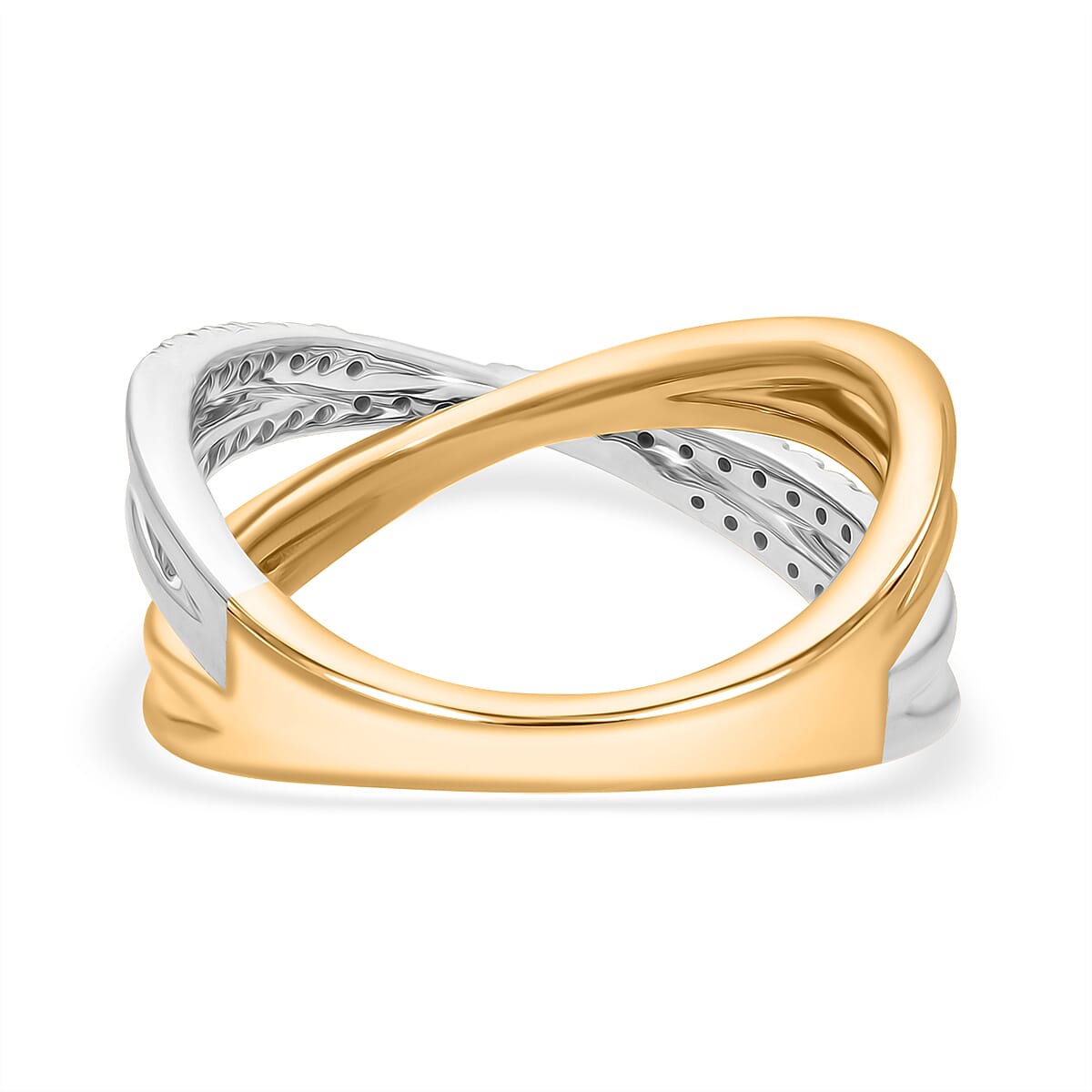 White Diamond Ring in Vermeil Yellow Gold Sterling Silver 7993985 3