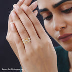 Diamond Scroll Vine with Leaves Ring in 18K Vermeil Yellow Gold Plated Sterling Silver 0.33 Ct