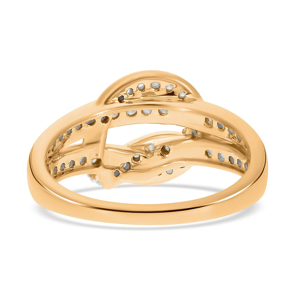 Designer Inspired- Diamond Ring in YG Vermeil Plated Sterling Silver 0.50 Ct.