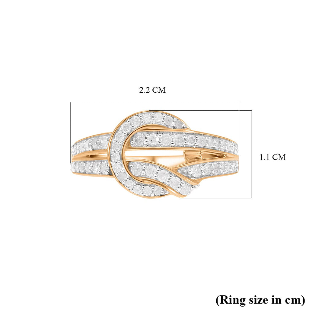 Designer Inspired- Diamond Ring in YG Vermeil Plated Sterling Silver 0.50 Ct.