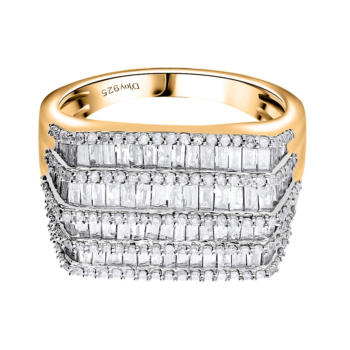 White Diamond Ring in Vermeil Yellow Gold Sterling Silver 7977284 0