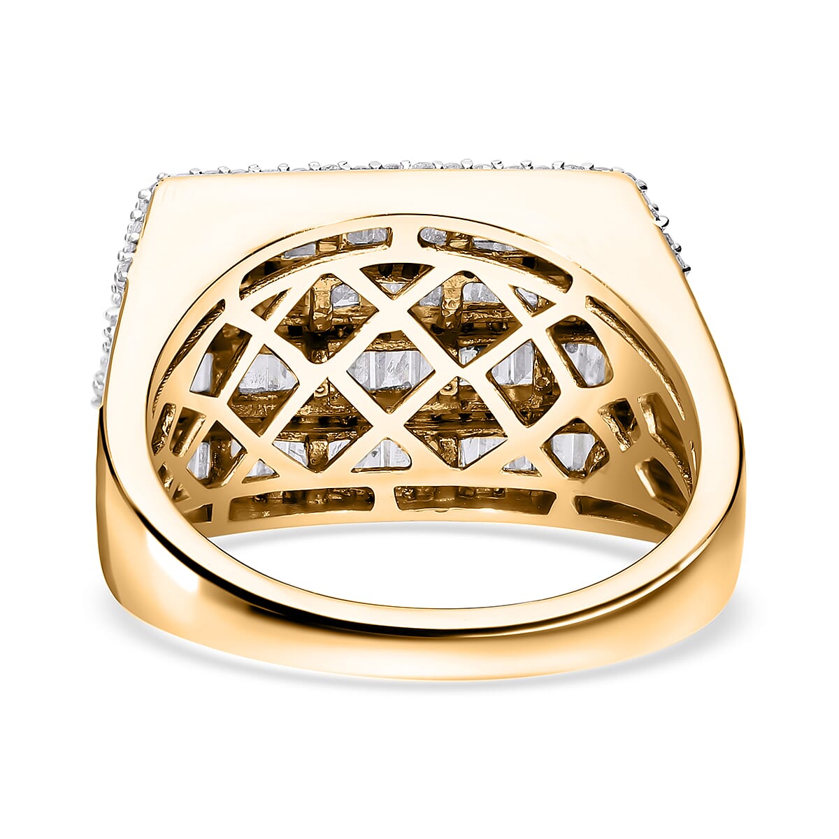 White Diamond Ring in Vermeil Yellow Gold Sterling Silver 7977284 4