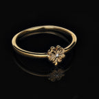 Diamond Floral Ring in Vermeil Yellow Gold Plated Sterling Silver
