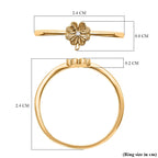 Diamond Floral Ring in Vermeil Yellow Gold Plated Sterling Silver