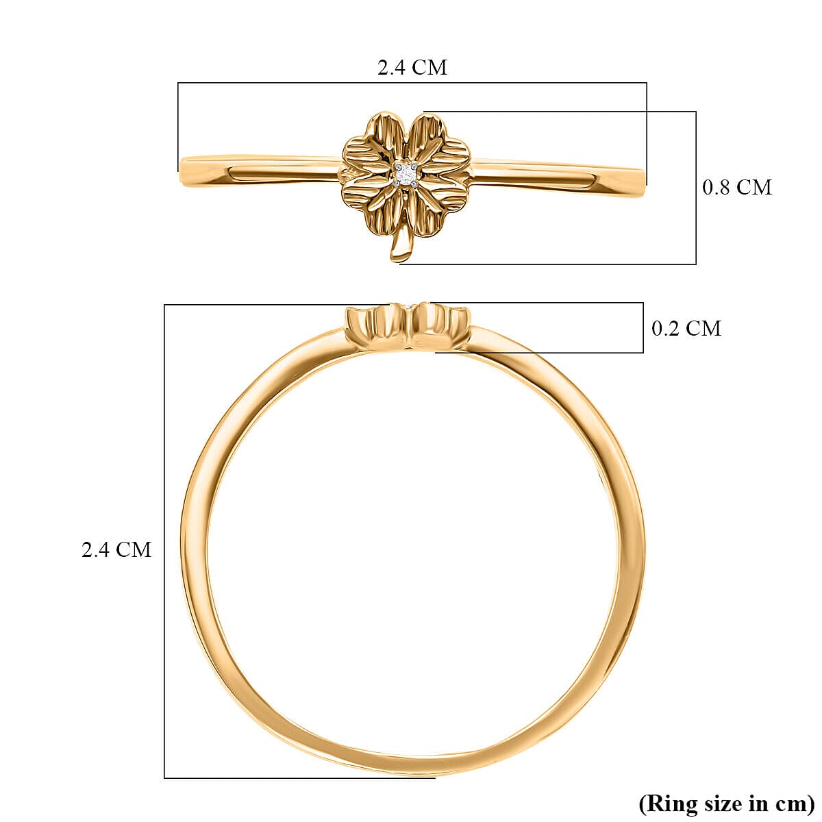 Diamond Floral Ring in Vermeil Yellow Gold Plated Sterling Silver 7385614 11