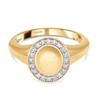 Diamond Ring in Vermeil Yellow Gold Plated Sterling Silver