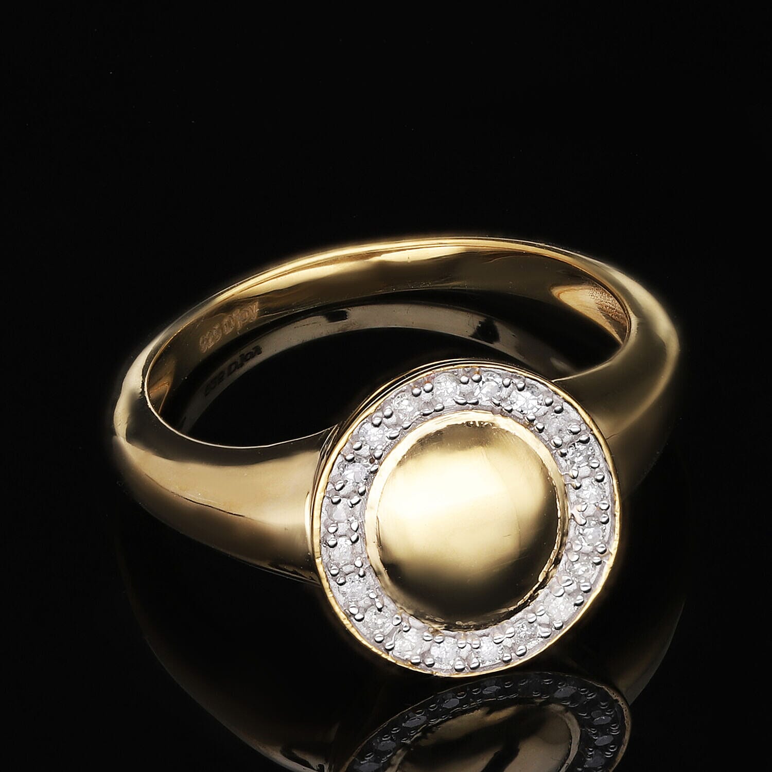 Diamond Ring in Vermeil Yellow Gold Plated Sterling Silver 7385288 1