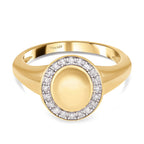 Diamond Ring in Vermeil Yellow Gold Plated Sterling Silver