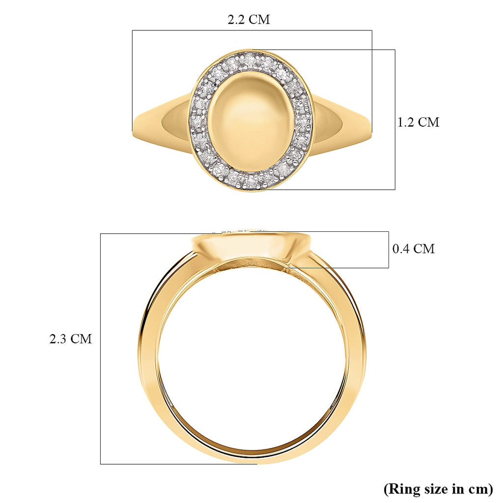 Diamond Ring in Vermeil Yellow Gold Plated Sterling Silver