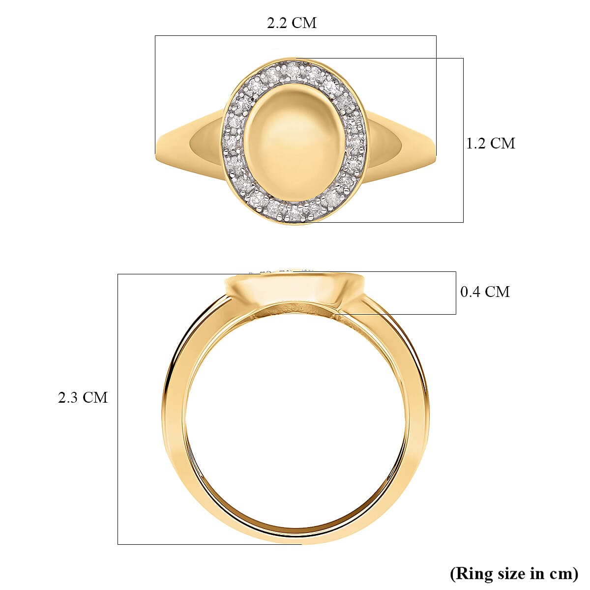Diamond Ring in Vermeil Yellow Gold Plated Sterling Silver 7385288 11