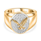 EverTrue Natural White Diamond Eagle Ring in Gold Bond