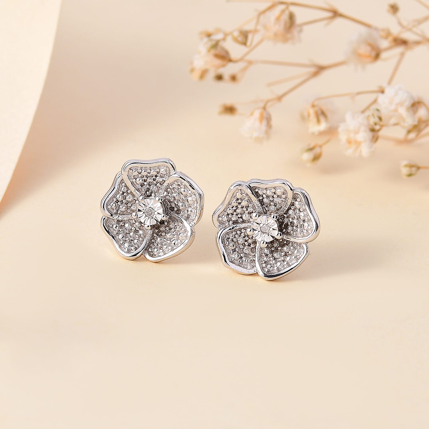Designer Inspired- Diamond Stud Earrings With Push Back 7827627 1