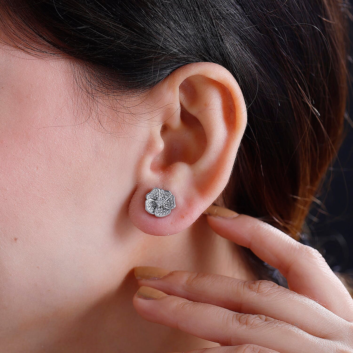 Designer Inspired- Diamond Stud Earrings With Push Back 7827627 2