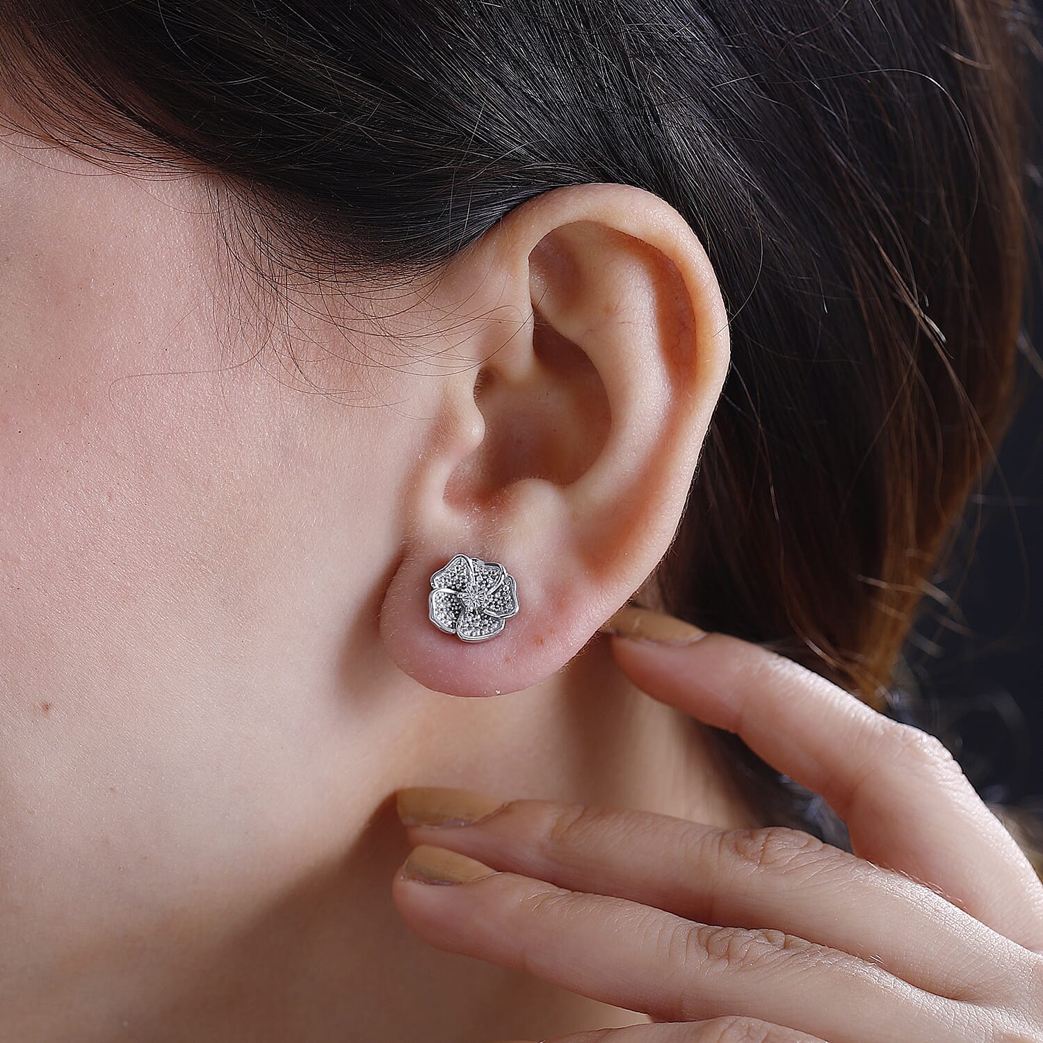 Designer Inspired- Diamond Stud Earrings With Push Back 7827627 2