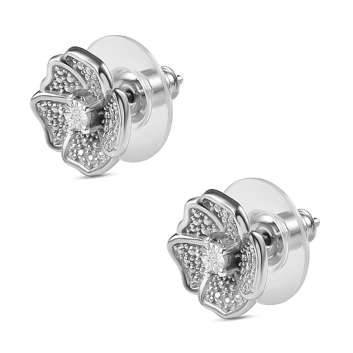 Designer Inspired- Diamond Stud Earrings With Push Back 7827627 3
