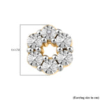 White Diamond Solitaire Stud With Push Back Earring in Yellow Gold Sterling Silver