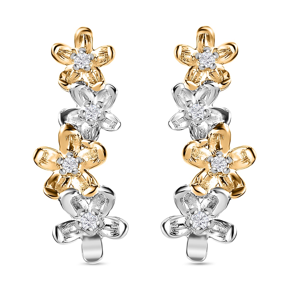 White Diamond  Solitaire Stud Push Post Earring  Sterling Silver 0.10 ct  0.104  Ct. 7647620 0