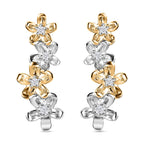 White Diamond  Solitaire Stud Push Post Earring  Sterling Silver 0.10 ct  0.104  Ct.
