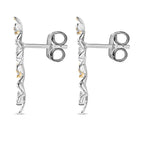 White Diamond  Solitaire Stud Push Post Earring  Sterling Silver 0.10 ct  0.104  Ct.