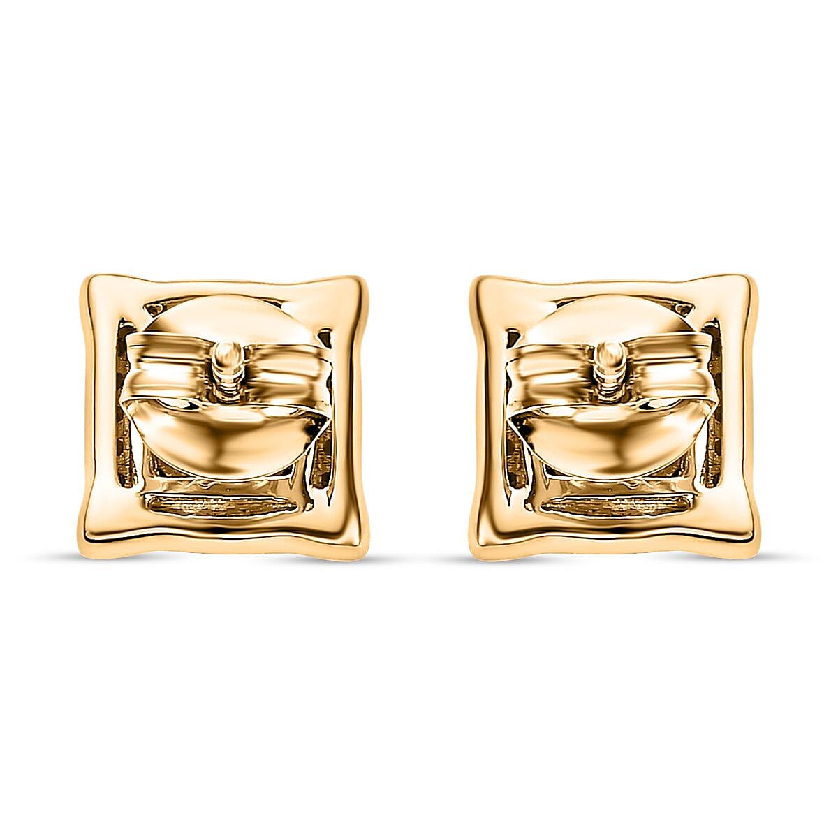 White Diamond Solitaire Stud Push Post Earring in 18K Yellow Gold Vermeil Sterling Silver 7823180 5