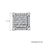 White Diamond  Solitaire Stud Push Post Earring in 18K YG Vermeil Sterling Silver 0.49 ct  0.512  Ct.