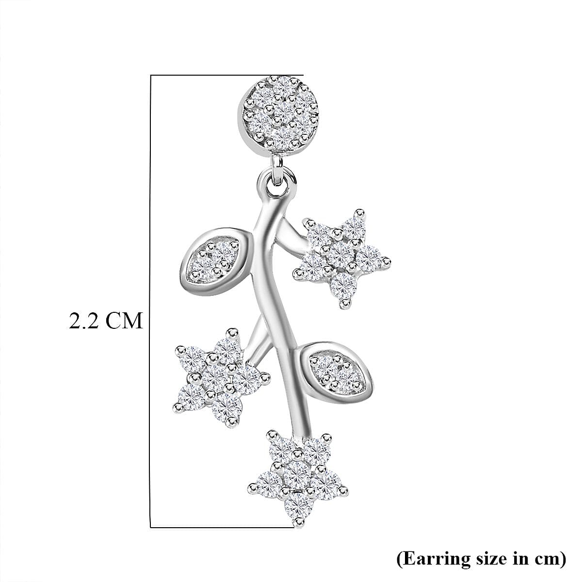 White Diamond  Solitaire Stud Push Post Earring in Platinum Overlay Sterling Silver 0.49 ct  0.506  Ct. 7648807 4