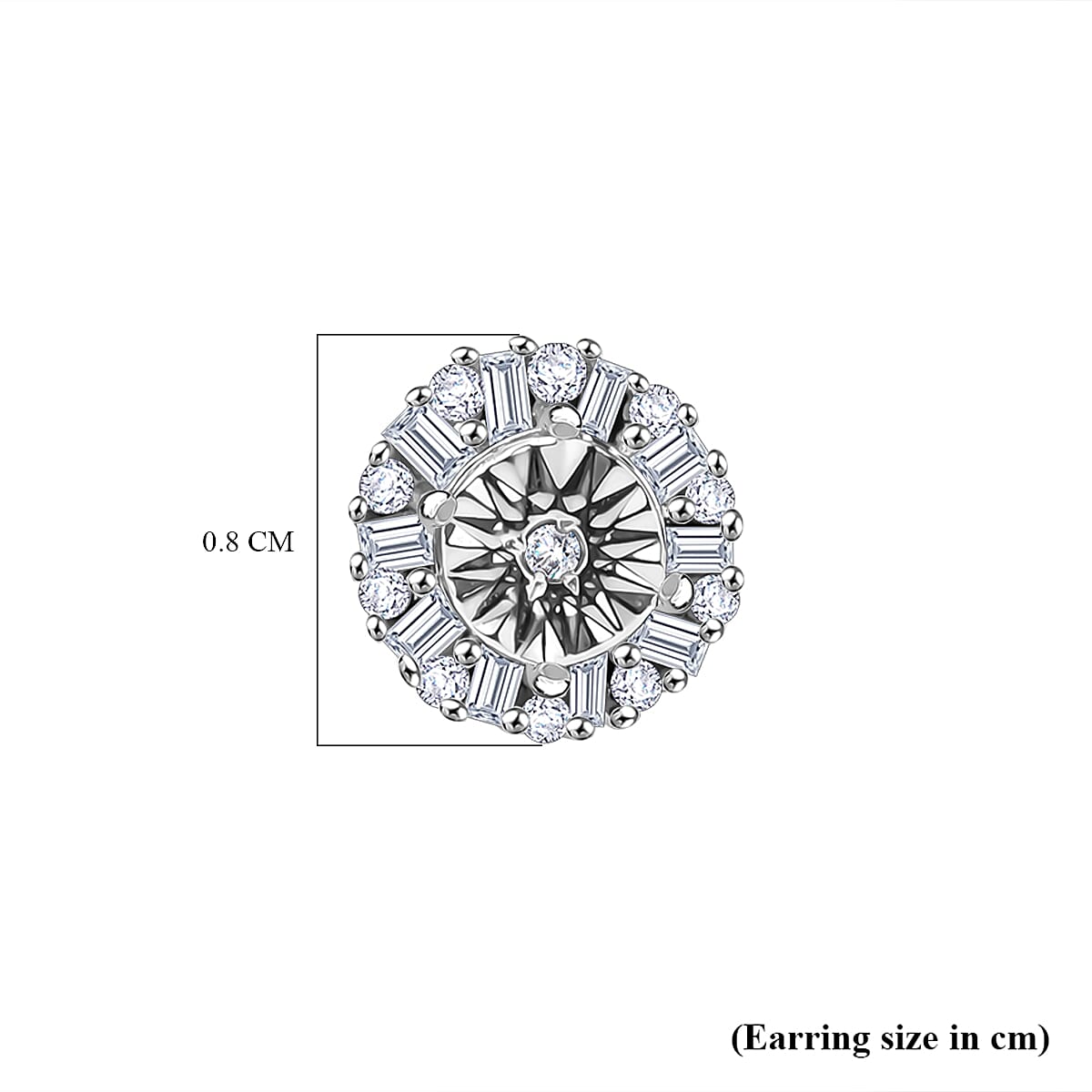 White Diamond  Solitaire Stud Push Post Earring in Platinum Overlay Sterling Silver 0.15 ct  0.168  Ct. 7648822 4