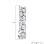 Diamond Fire Cracker Hoop Earrings in Platinum Overlay Sterling Silver
