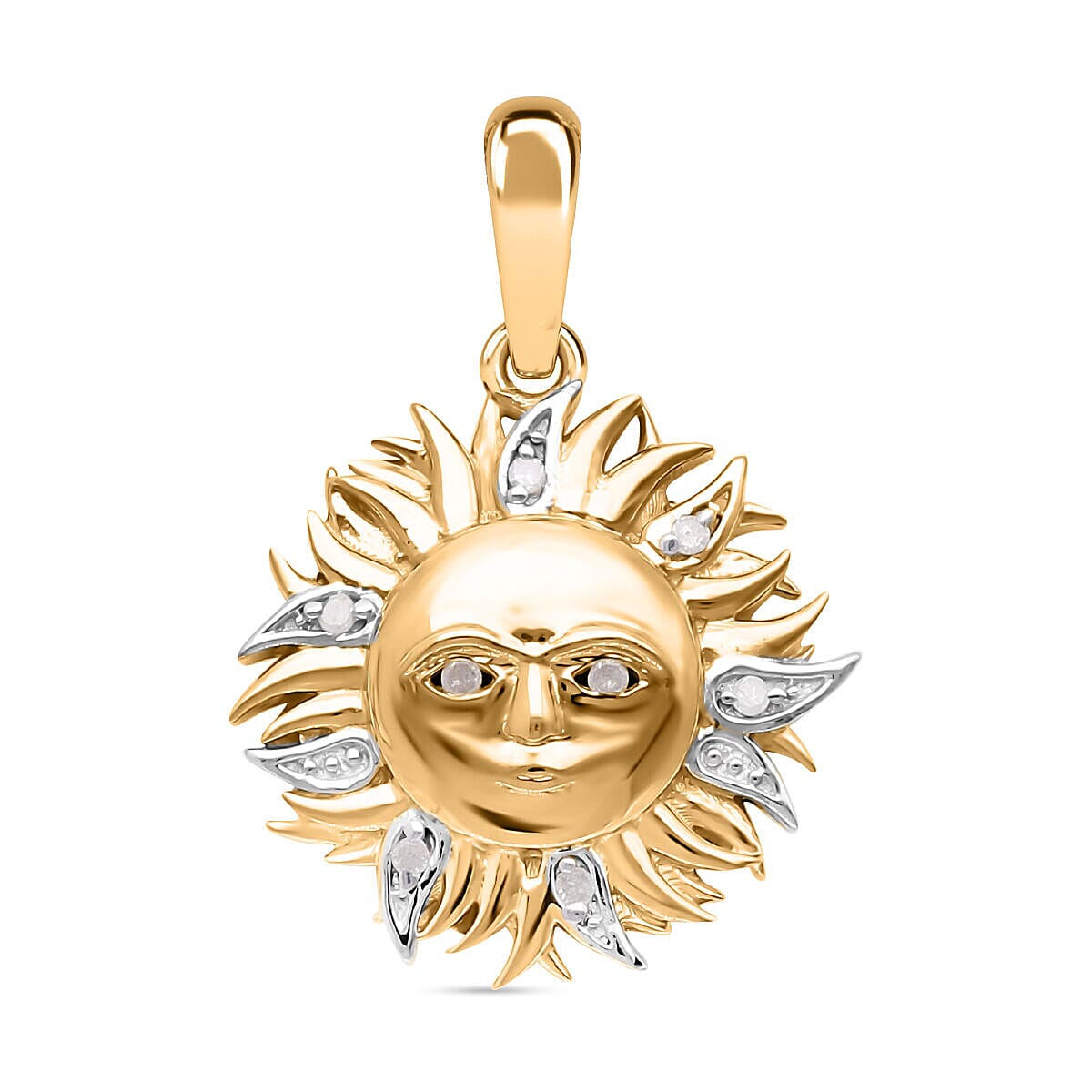 Diamond Sun Pendant in Yellow Gold Vermeil Plated Sterling Silver 7386609 0