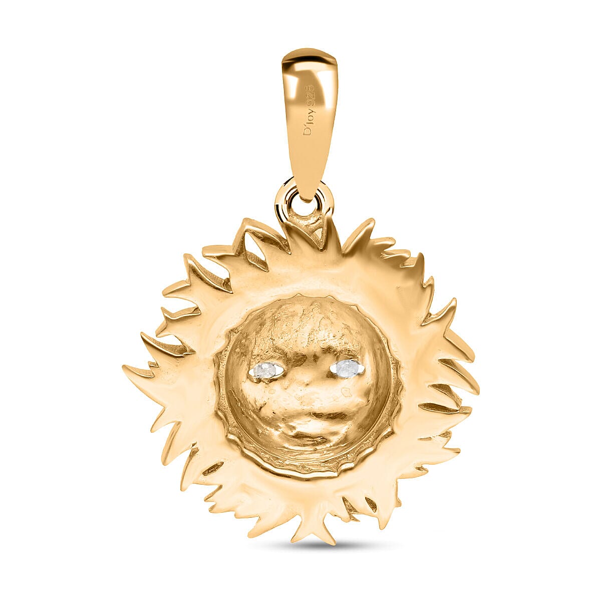 Diamond Sun Pendant in Yellow Gold Vermeil Plated Sterling Silver 7386609 4