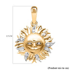 Diamond Sun Pendant in Yellow Gold Vermeil Plated Sterling Silver