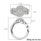 White Diamond Cluster Ring in Rhodium Overlay Sterling Silver,  Silver Wt. 5 Gms 1.015  Ct.