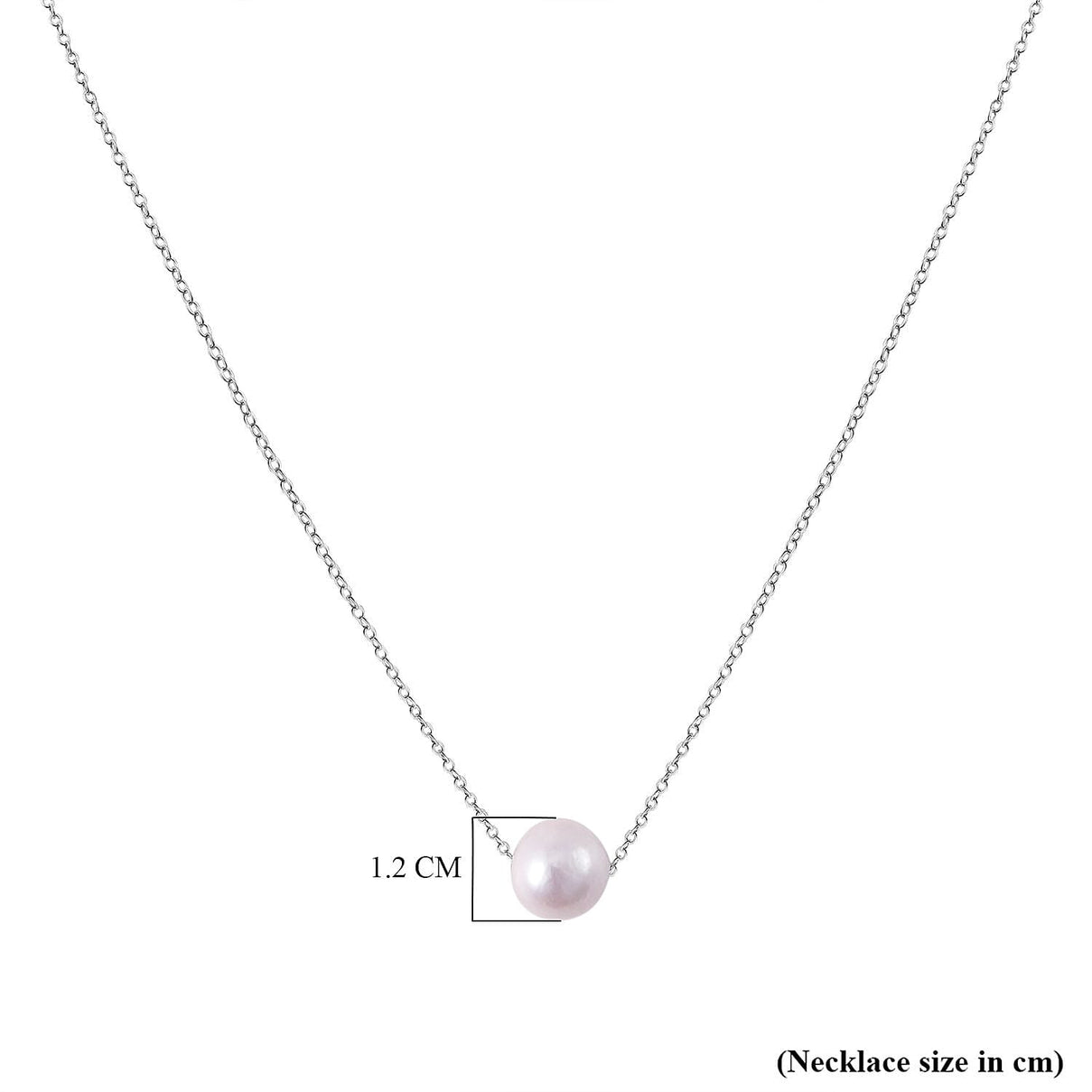 White Edison Pearl Necklace (Size - 20) in Rhodium Overlay Sterling Silver 7561875 4