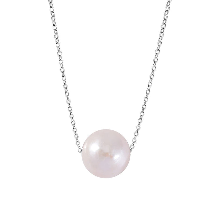 Pink Morganite Beads Necklace (Size - 18) in Rhodium Overlay Sterling Silver 20.10 Ct. 7592062 1
