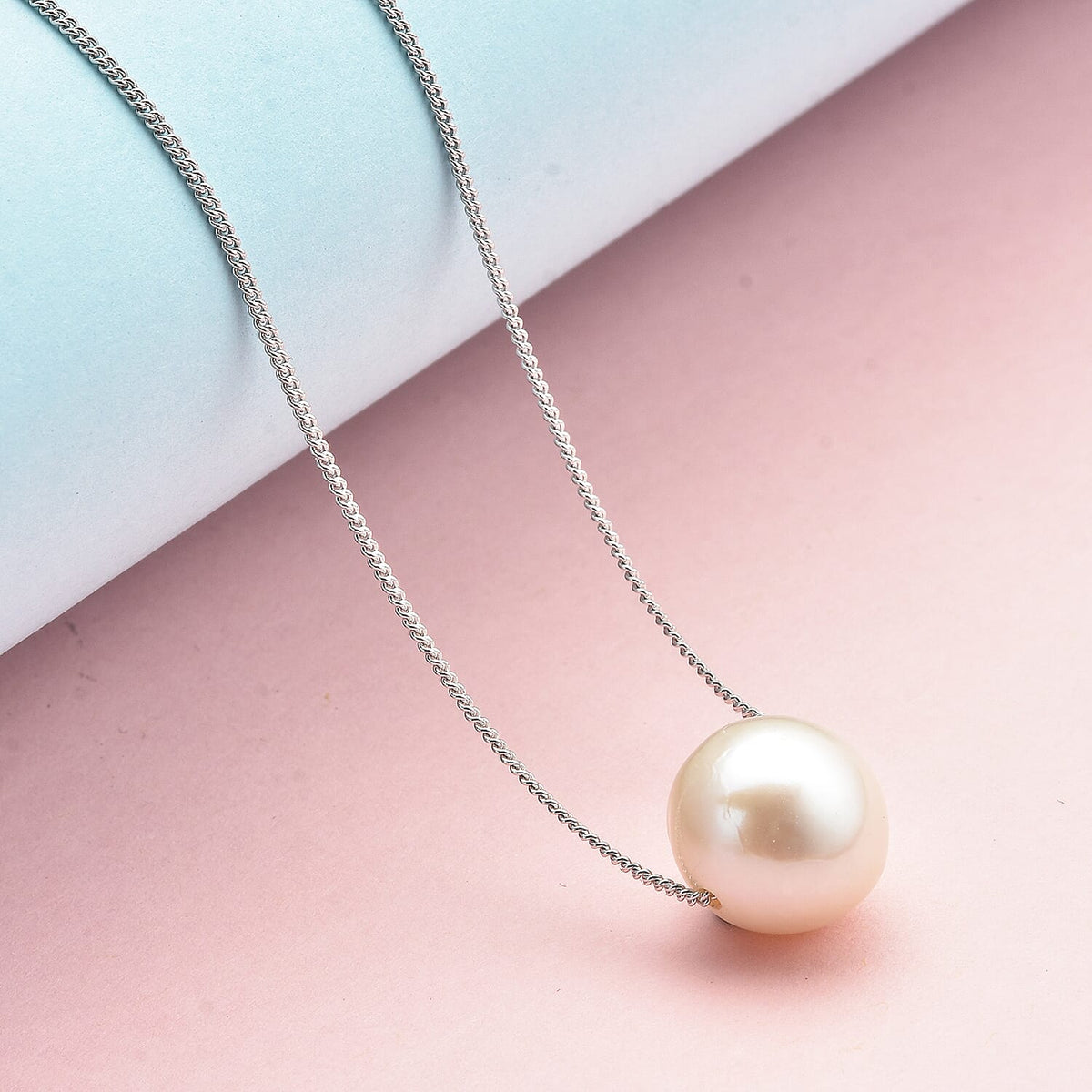 White Edison Pearl Necklace (Size - 18) in Rhodium Overlay Sterling Silver 9.0 Ct 3890831 3