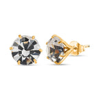 White Finest Austrian Crystal Solitaire Stud Earrings in 18K Vermeil Yellow Gold Plated Sterling Silver 11.50 Ct